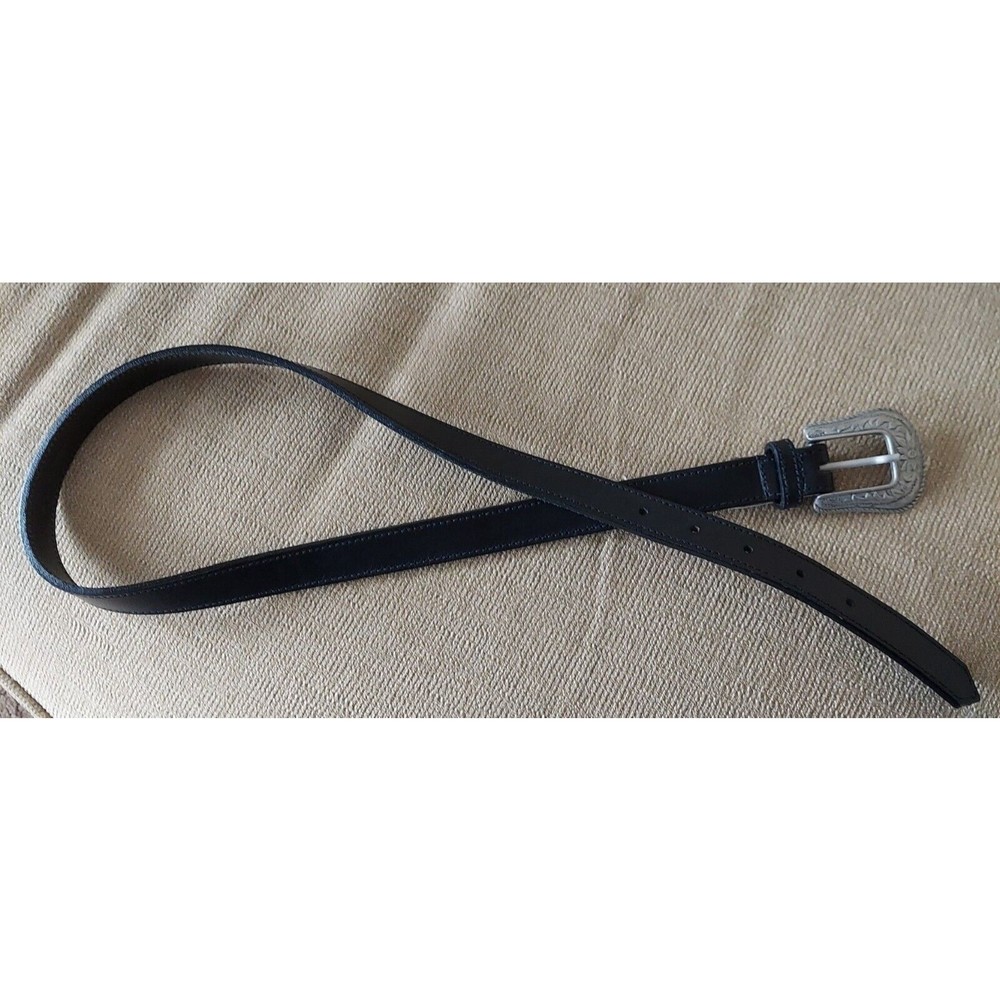 VINTAGE WOMENS LES CREATIONS ELITE BLACK SILVER BELT SIZE M  NEW